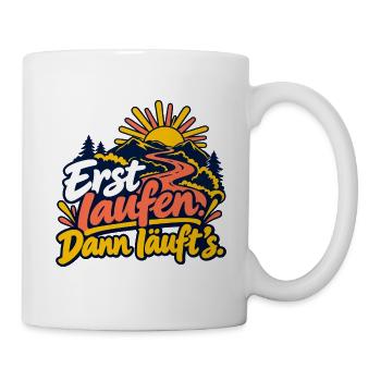 Jogging: Erst laufen, dann läuft’s - Tasse - Weiß - Rechts
