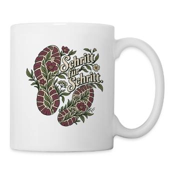 Schritt für Schritt – Laufmotiv - Tasse - Weiß - Rechts