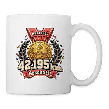 Marathon geschafft – 42,195 km - Tasse - Weiß - Rechts