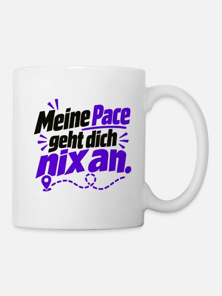 Meine Pace – frecher Laufspruch - Joggen - Laufen - Tasse - Weiß