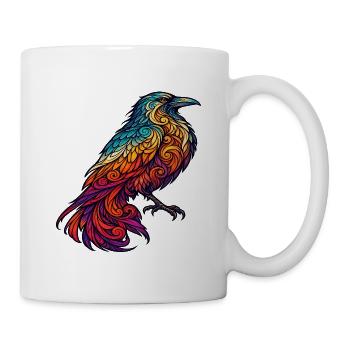 Bunte Orpheus-Krähe - Tasse - Weiß - Rechts