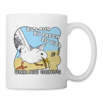 Zu laut, zu frech, zu viel - Tasse - Weiß - Rechts