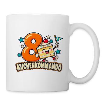 8 Geburtstag – Kuchenkommando - Tasse - Weiß - Rechts