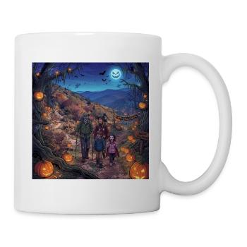 Halloween Familienwanderung - Tasse - Weiß - Rechts