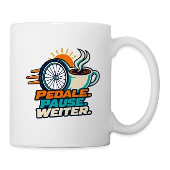 Radfahren – Pedale Pause weiter - Tasse - Weiß - Rechts