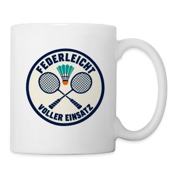 Badminton – Federleicht voller Einsatz - Tasse - Weiß - Rechts