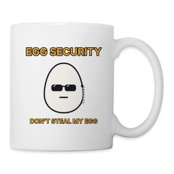 Egg Security – Ei Bodyguard lustiger Spruch - Tasse - Weiß - Rechts