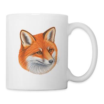 Roter Fuchs illustriert hell und warm - Tasse - Weiß - Rechts