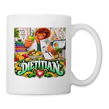 Ernährungsberater: Bunte Ernährung - Tasse - Weiß - Rechts