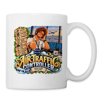 Fluglotse gezeigt - Tasse - Weiß - Rechts