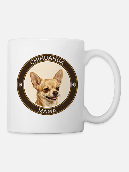 Chihuahua-Mama Porträt - Tasse - Weiß
