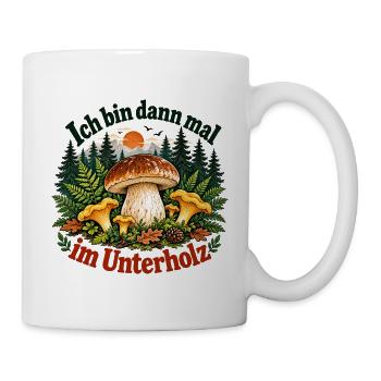 Pilzsammler im Unterholz - Tasse - Weiß - Rechts