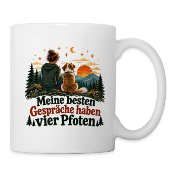 Vier Pfoten Hundefreundschaft in der Natur - Tasse - Weiß - Rechts