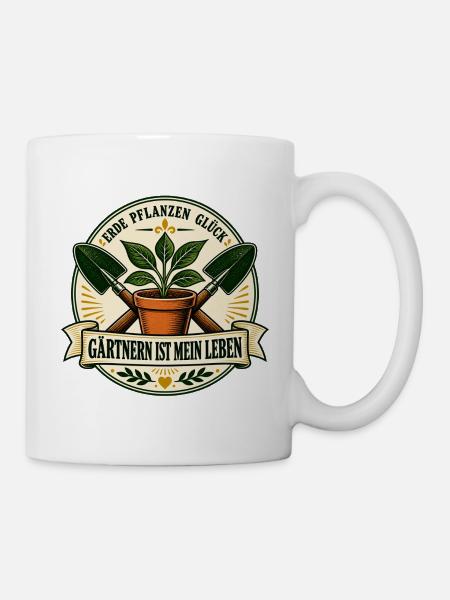 Gärtnern ist mein Leben Hobbygärtner - Tasse - Weiß