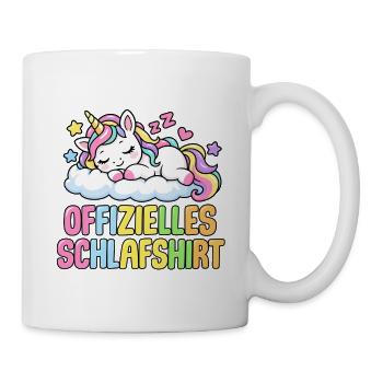 Schlafshirt Einhorn - Tasse - Weiß - Rechts