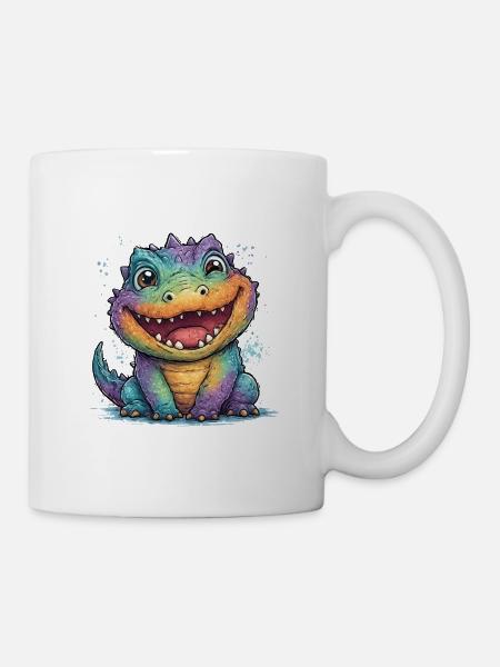 Rainbow Krokodil - Tasse - Weiß