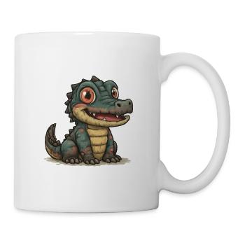 Krokodil-Dino für Kinderkollektion - Tasse - Weiß - Rechts
