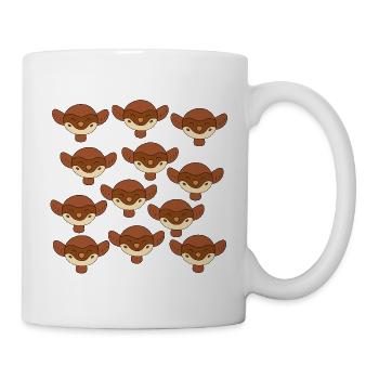 Niedlicher Spatzenkopf - Tasse - Weiß - Rechts