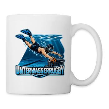 Unterwasser Rugby Action-Illustration - Tasse - Weiß - Rechts