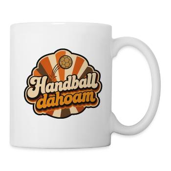 Handball dahoam Retro 70er Jahre Vektor Shirt - Tasse - Weiß - Rechts