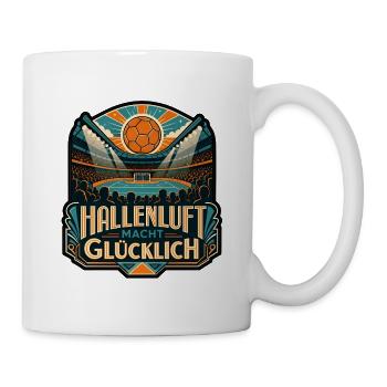 Hallenluft macht glücklich Handball Arena Shirt - Tasse - Weiß - Rechts