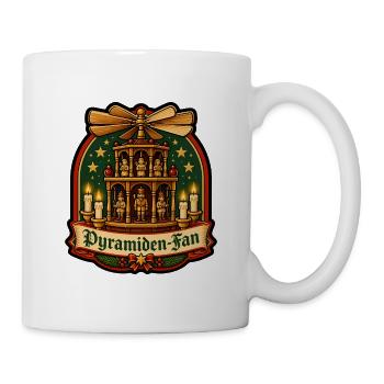 Weihnachtspyramide Pyramiden Fan Retro Badge Shirt - Tasse - Weiß - Rechts