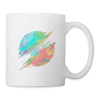 Pastel Rainbow Abstract Splash - Tasse - Weiß - Rechts