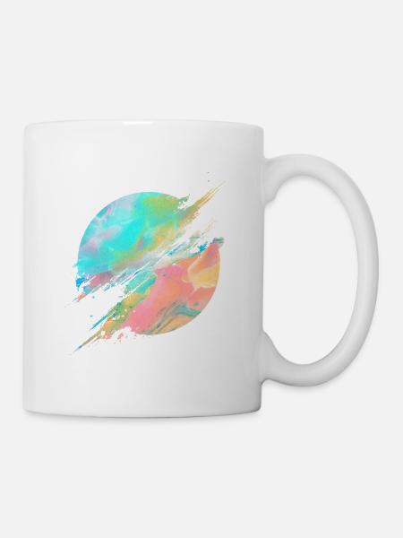 Pastel Rainbow Abstract Splash - Tasse - Weiß
