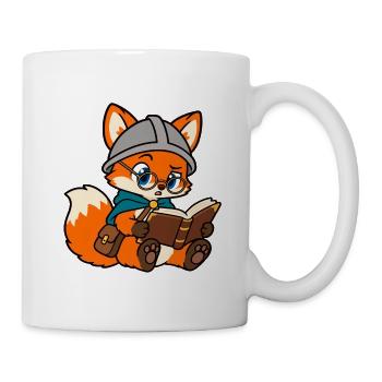 Süßer Lesefuchs mit Brille - Tasse - Weiß - Rechts
