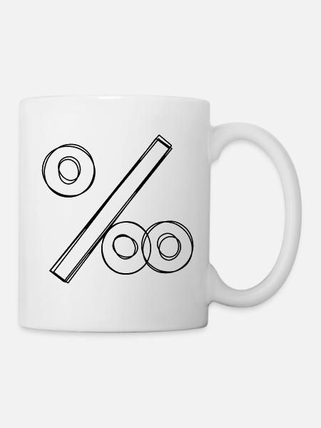 Promillezeichen handgezeichnet - Tasse - Weiß