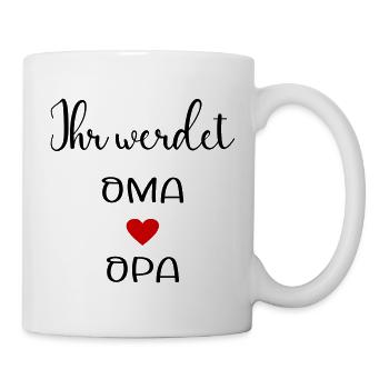 Oma Opa Babymitteilung - Tasse - Weiß - Rechts