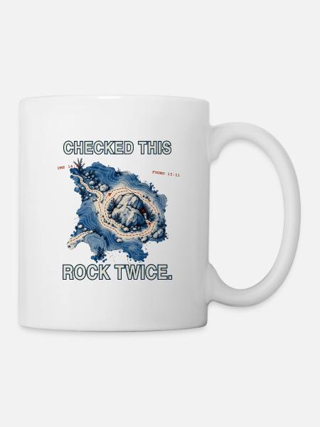 Geocaching — Diesen Stein zweimal überprüft - Tasse - Weiß