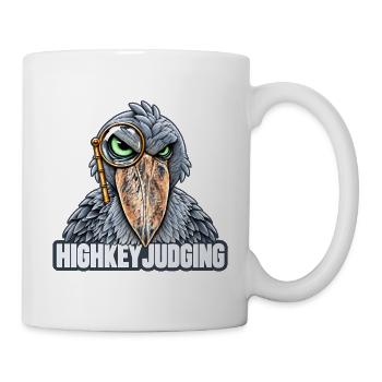 Schuhschnabel mit Brille – Highkey-Bewertung - Tasse - Weiß - Rechts