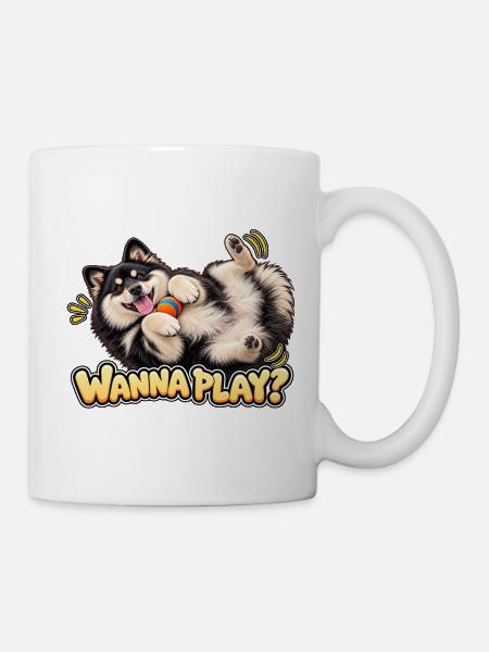Finnischer Lapphund – möchtest du spielen? - Tasse - Weiß