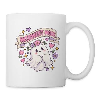 Introvert Mode Geist mit Blumenkranz - Tasse - Weiß - Rechts