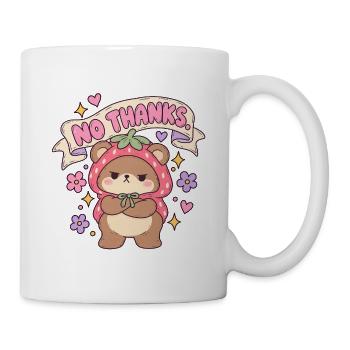 Kawaii Bär mit Erdbeer-Kappe No Thanks - Tasse - Weiß - Rechts