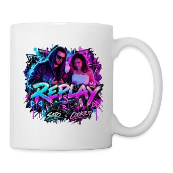 REPLAY – SATO x COOKIE | Neon Streetwear - Tasse - Weiß - Rechts