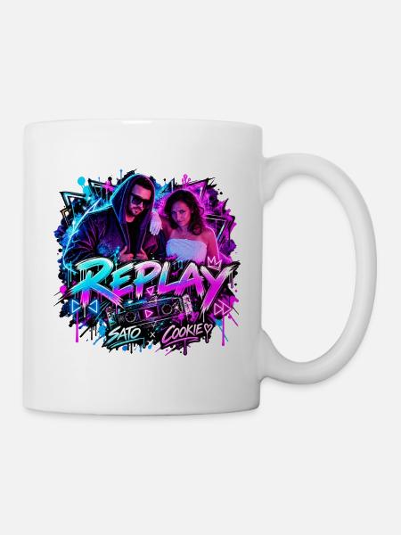 REPLAY – SATO x COOKIE | Neon Streetwear - Tasse - Weiß