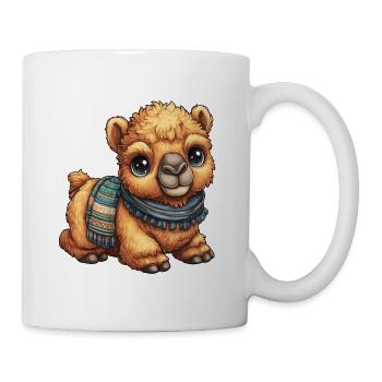 Kleines Kamel im Schal - Tasse - Weiß - Rechts