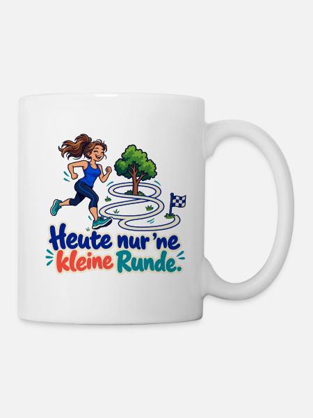 Joggerin auf kleiner Runde - Tasse - Weiß