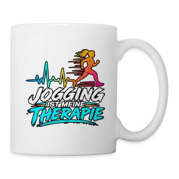 Jogging ist meine Therapie - Tasse - Weiß - Rechts