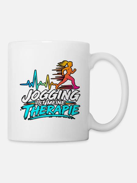 Jogging ist meine Therapie - Tasse - Weiß