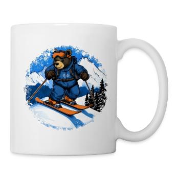 Bären Skifahrer / Ski Bär - Tasse - Weiß - Rechts