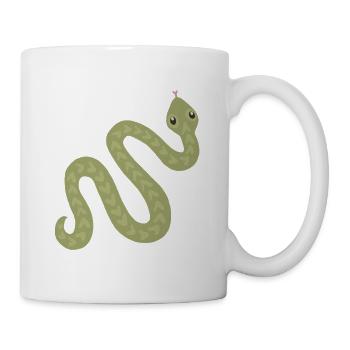 Pastell-Oliven-Schlangen-Anhänger - Tasse - Weiß - Rechts