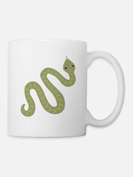 Pastell-Oliven-Schlangen-Anhänger - Tasse - Weiß