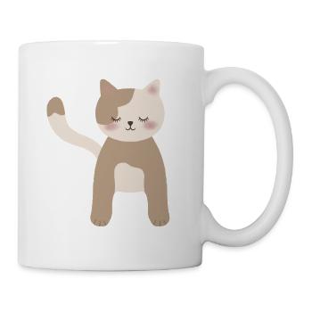 Gemütliche Calico-Traumkatze - Tasse - Weiß - Rechts