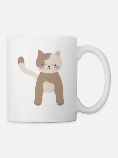 Gemütliche Calico-Traumkatze - Tasse - Weiß