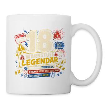 18 Geburtstag Volljährig Geschenk Party Humor - Tasse - Weiß - Rechts