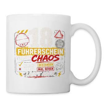 18 Geburtstag Führerschein Volljährig Geschenk - Tasse - Weiß - Rechts