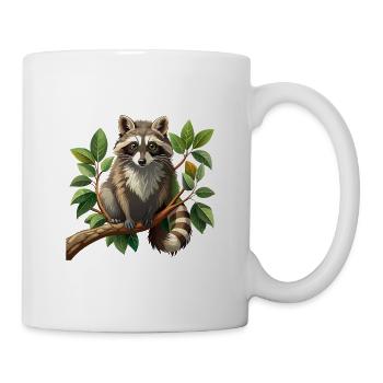 Waschbär im Ast - Tasse - Weiß - Rechts